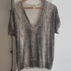 Michael Kors Snakeskin Print T-Shirt - Size Large